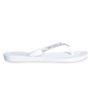 Lauren Lorraine Gigi Embellished Flip Flop-White